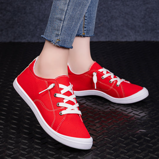Damen Bequeme Canvas Sneakers mit atmungsaktiver Innensohle R&B