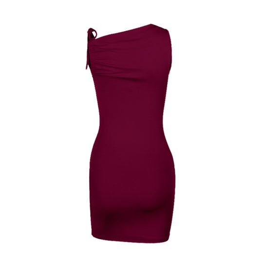 Damen figurbetontes One-Shoulder-Kleid R&B