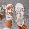 Damen Elegante Sandalen mit floralen Applikationen und verstellbarem Riemen R&B