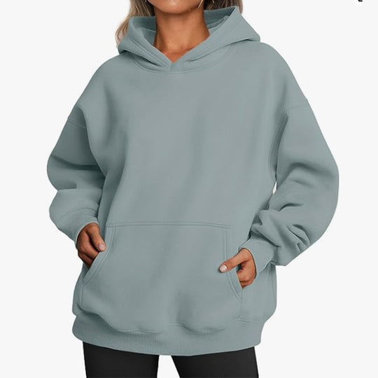 Damen lässiger Oversized Hoodie mit Kängurutasche R&B