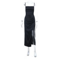 Damen Elegantes Maxikleid mit sensualem Schlitz und feinen Trägern R&B