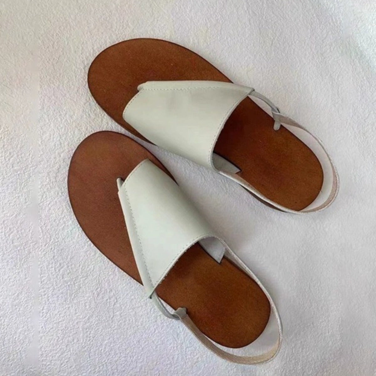Damen Zehentrenner-Sandalen mit ergonomischem Fußbett aus hochwertigem Naturmaterial R&B