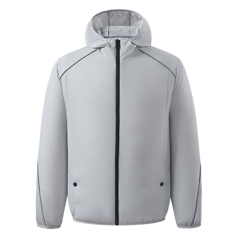 Herren nan leichte wasserdichte Kapuzenjacke winddicht mit reflektierenden Details R&B