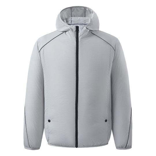 Herren nan leichte wasserdichte Kapuzenjacke winddicht mit reflektierenden Details R&B