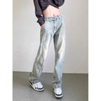 Herren weite Denim-Jeans mit modischem Used-Look