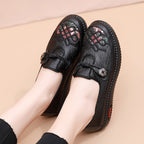 Damen bequeme Mokassins mit floralem Design