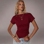 Damen Modernes Oberteil mit asymmetrischem Saum R&B