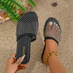 Damen Glamouröse Mode-Sandalen mit funkelnden Strassapplikationen R&B
