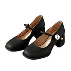 Damen elegante Mary Jane Schuhe mit Blockabsatz R&B