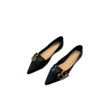Damen elegante spitze Ballerinas mit doppelter Schnallenverzierung R&B
