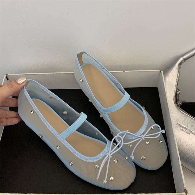 Damen stilvolle und bequeme Ballerinas mit Schmuckdetails R&B