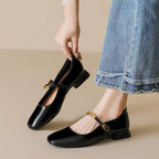 Damen Ballerinas mit modischem Riemchen und glänzendem Lackfinish