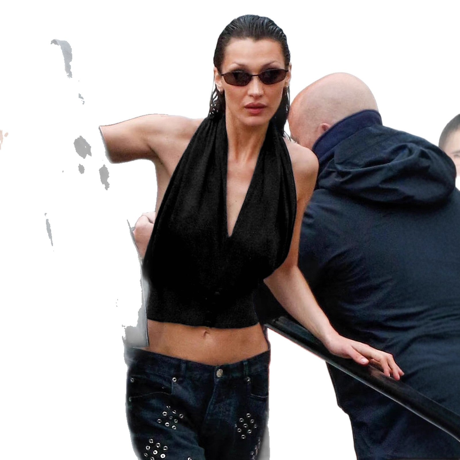 Damen Halter-Oberteil mit tiefem V-Ausschnitt und figurformendem Schnitt R&B