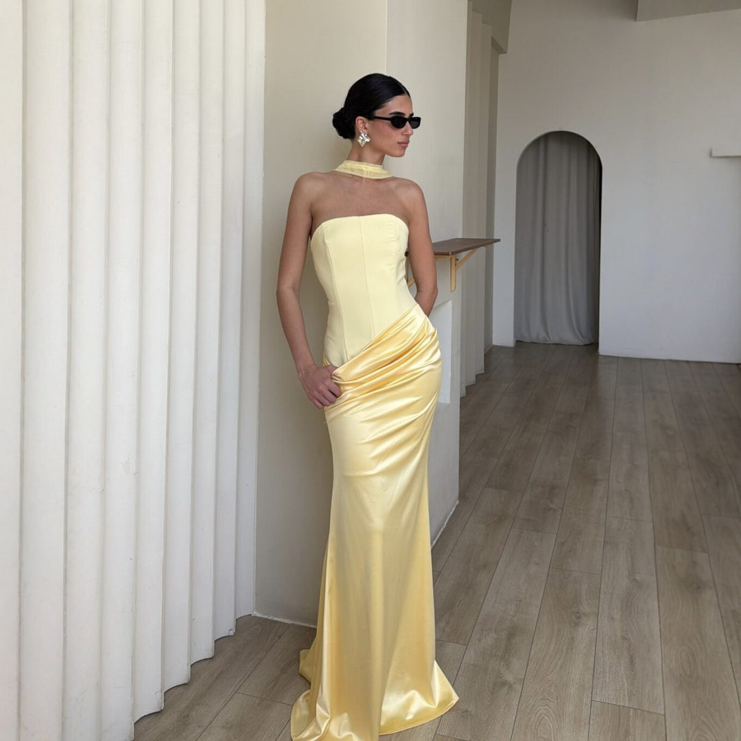 Damen Bodycon Abendkleid mit eleganter Drapierung R&B