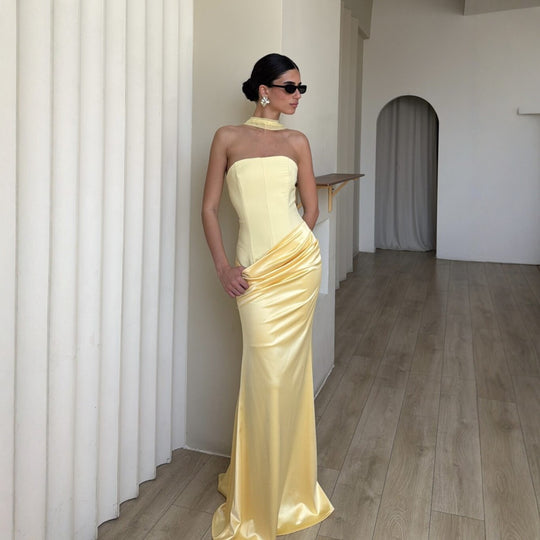 Damen Bodycon Abendkleid mit eleganter Drapierung R&B