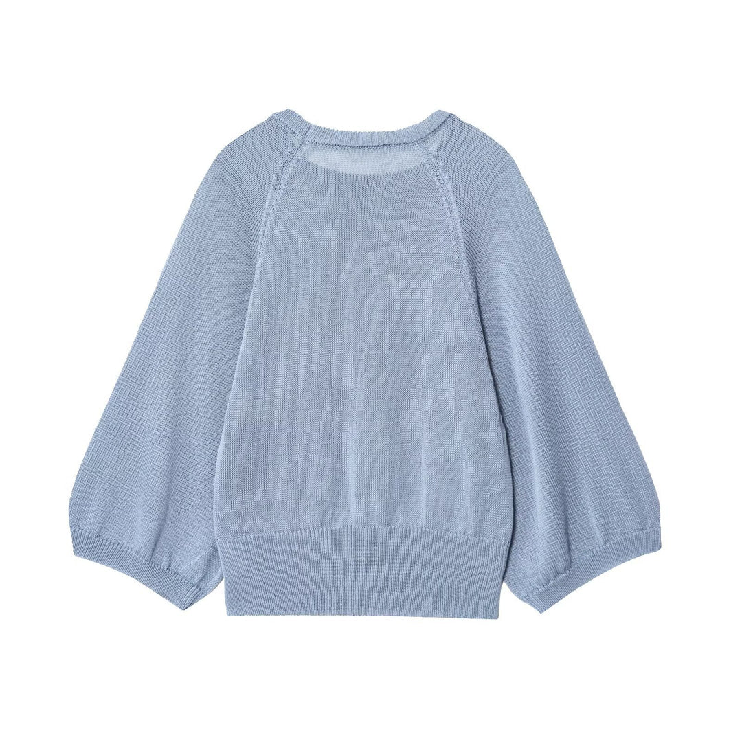 Damen lässiger Pullover mit überschnittenen Ärmeln und Rundhalsausschnitt R&B