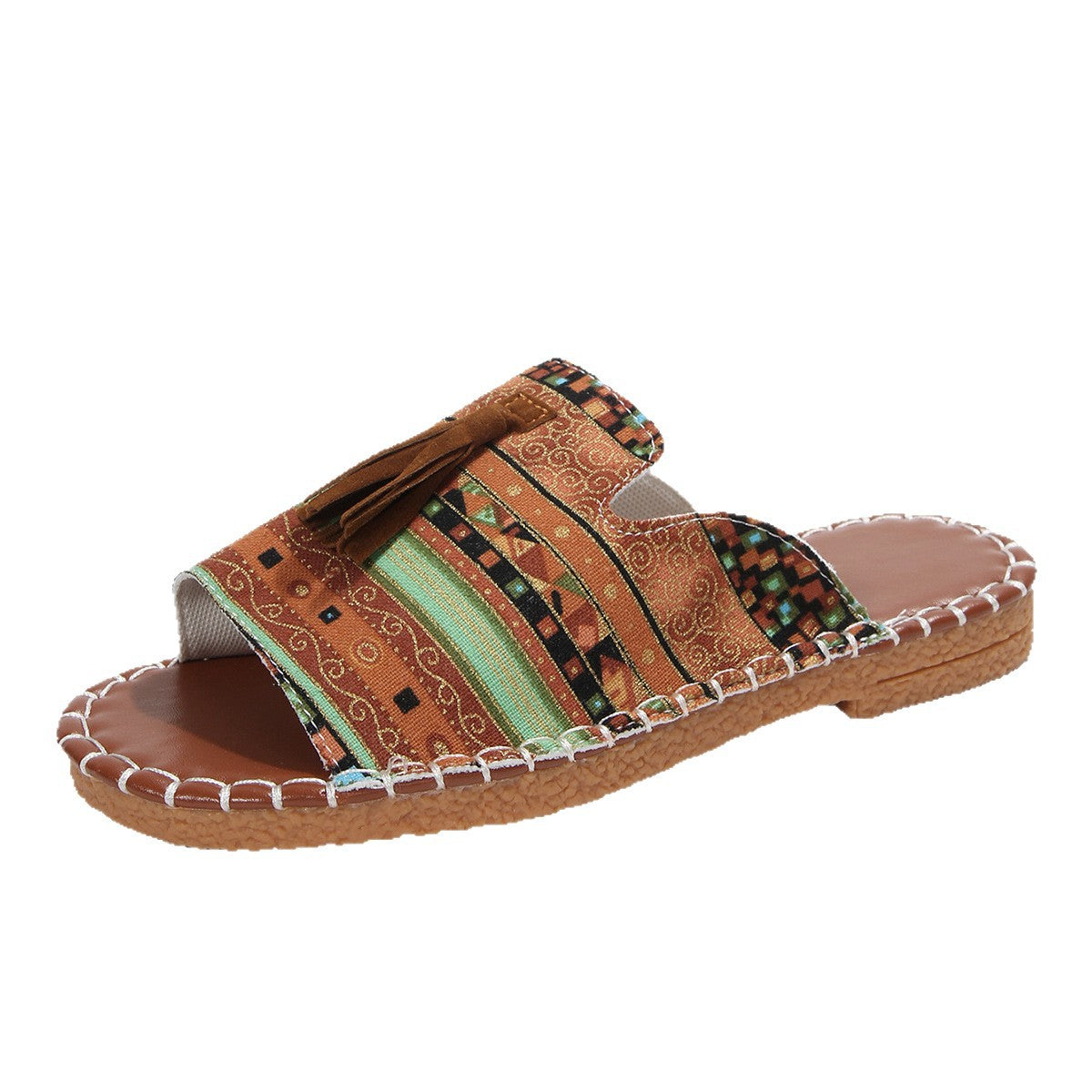 Damen Modische Clogs mit folkloristischem Muster