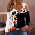 Damen Langarm-Oberteil mit Cut-Out-Details und asymmetrischem Design R&B