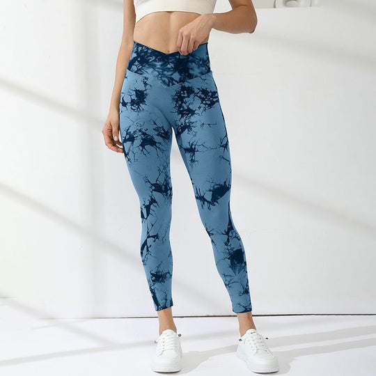 Damen Hochleistungs-Leggings mit innovativem Marmor-Design R&B