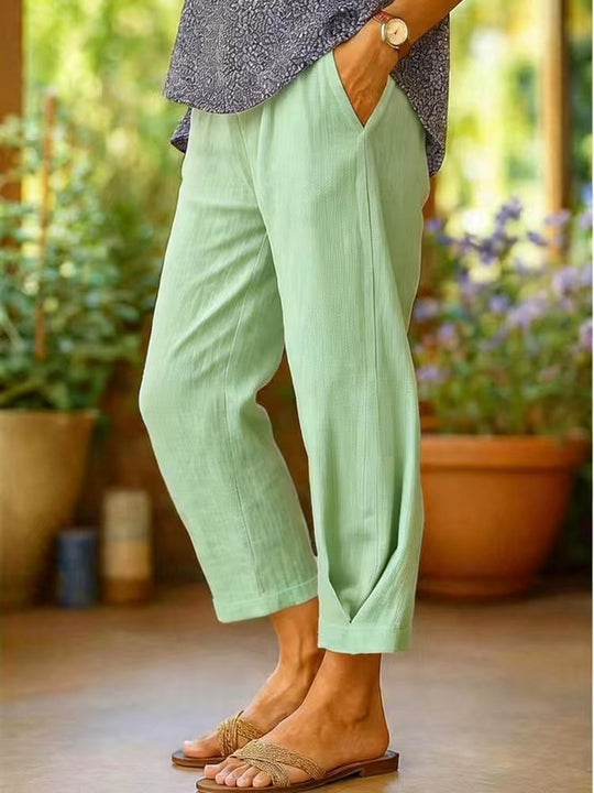 Damen Weite Leinenhose R&B