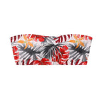 Damen Bandeau-Bikini-Oberteil mit floralen Akzenten und elastischem Bund R&B