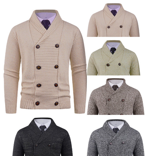 Herren Strickjacke mit doppelter Knopfleiste und feiner Struktur R&B