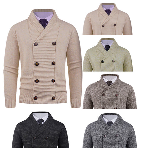Herren Strickjacke mit doppelter Knopfleiste und feiner Struktur R&B