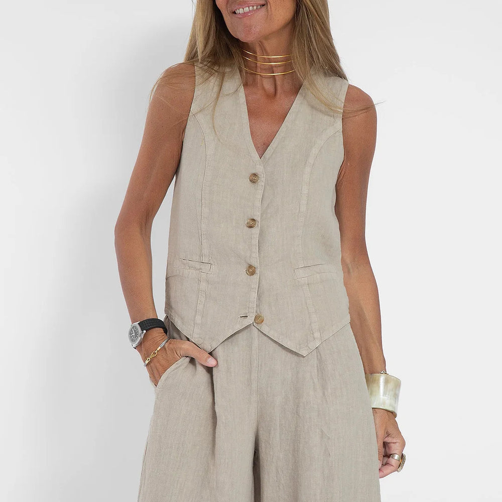 Damen Leinenweste im eleganten Design R&B