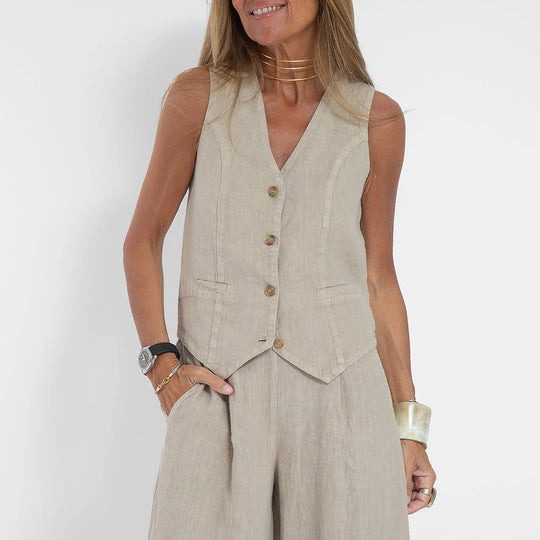 Damen Leinenweste im eleganten Design R&B