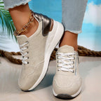 Damen Sportliche Sneakers mit atmungsaktivem Obermaterial und modischen Akzenten R&B