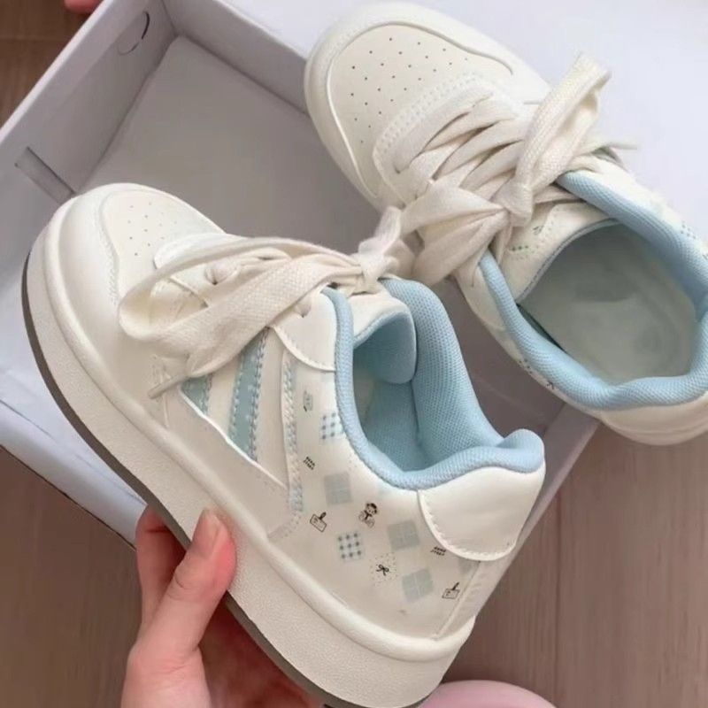 Damen Sneakers mit Karo-Muster und gepolsterter Sohle