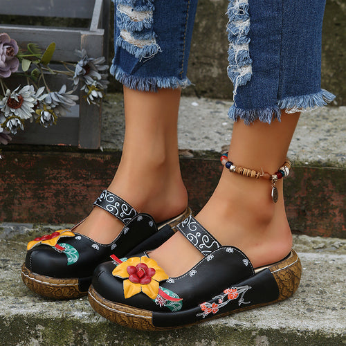 Damen Komfortable und florale Clogs R&B
