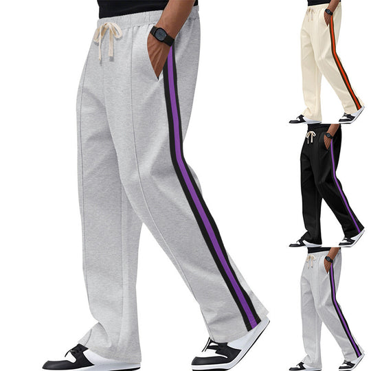 Herren Freizeitliche Sporthose im urbanen Stil mit kontrastierenden Streifen R&B