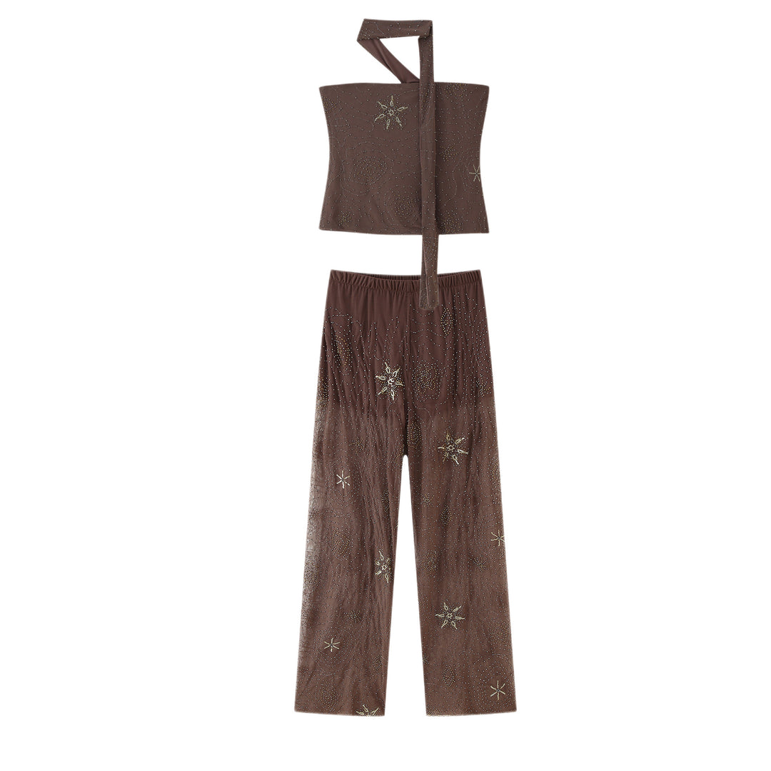Damen Weite Hosen mit eleganter Stickerei R&B