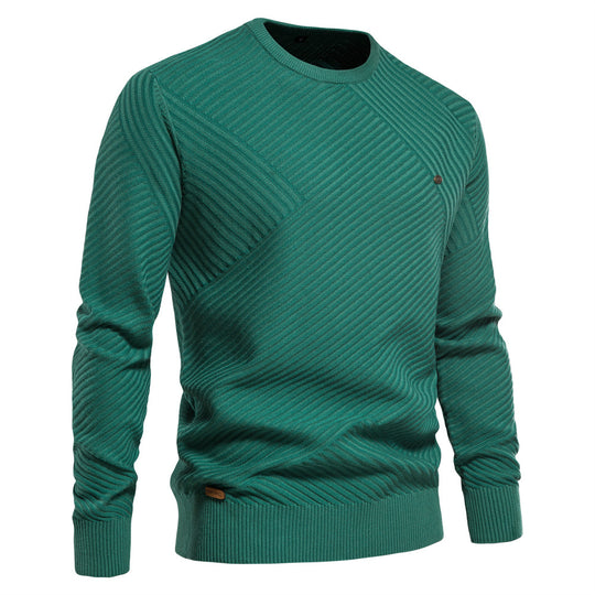 Herren Strickpullover mit modernem diagonalen Muster R&B