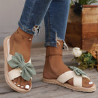 Damen Zehentrenner-Sandalen mit modischem Schleifen-Design und bequemer Innensohle R&B