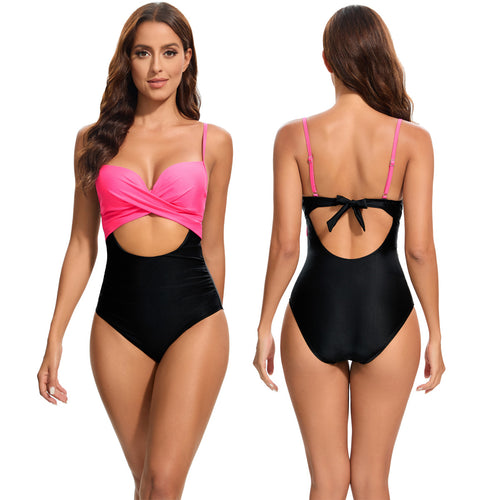 Damen Modischer Einteiler Badeanzug mit Cut-Out-Details R&B