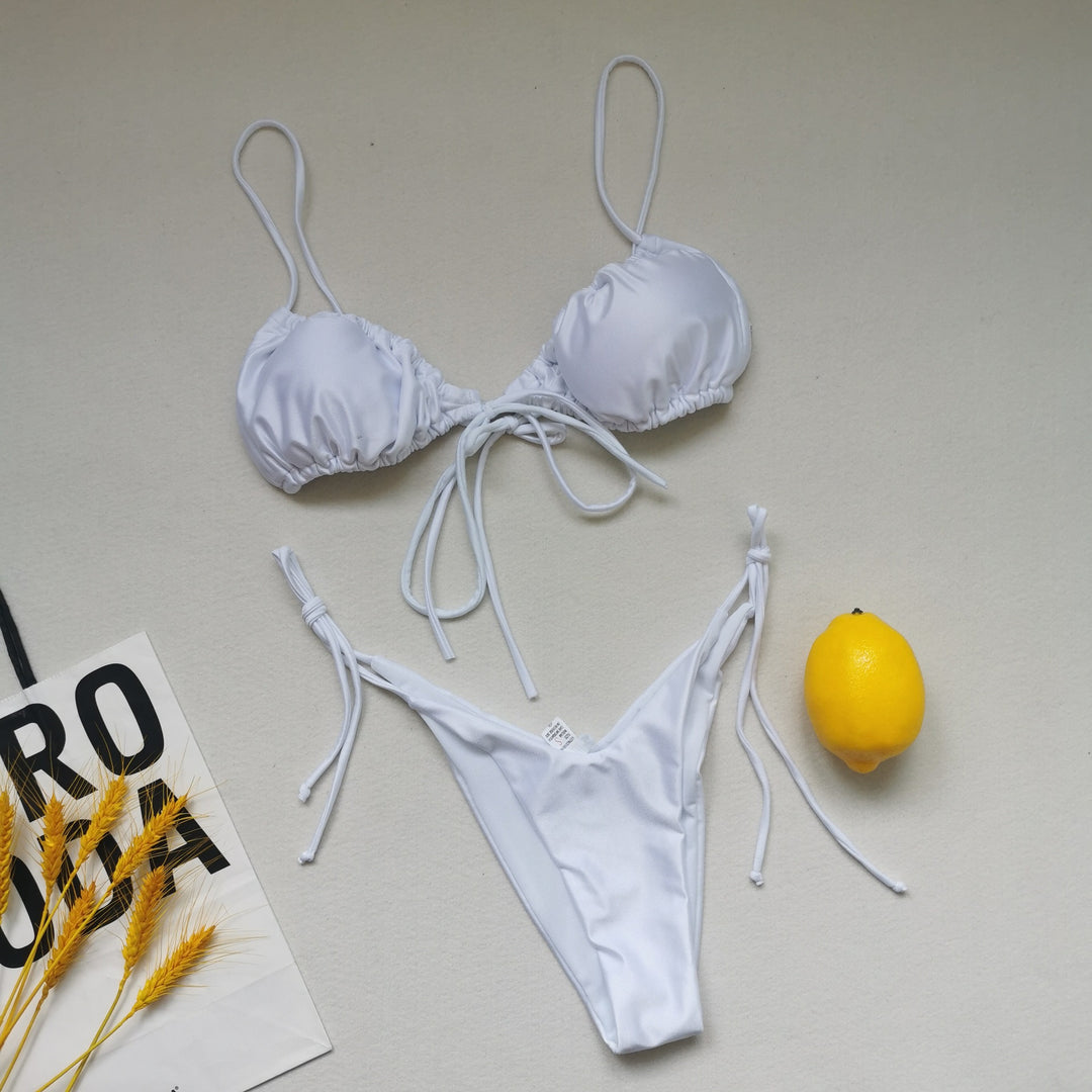 Damen Triangel-Bikini mit regulierbaren Bindebändern R&B