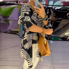 Damen Tunika mit modernem geometrischem Muster und elegantem Schnitt R&B