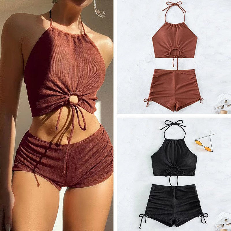 Damen Freizeit-Bikini-Set mit Raffungen R&B