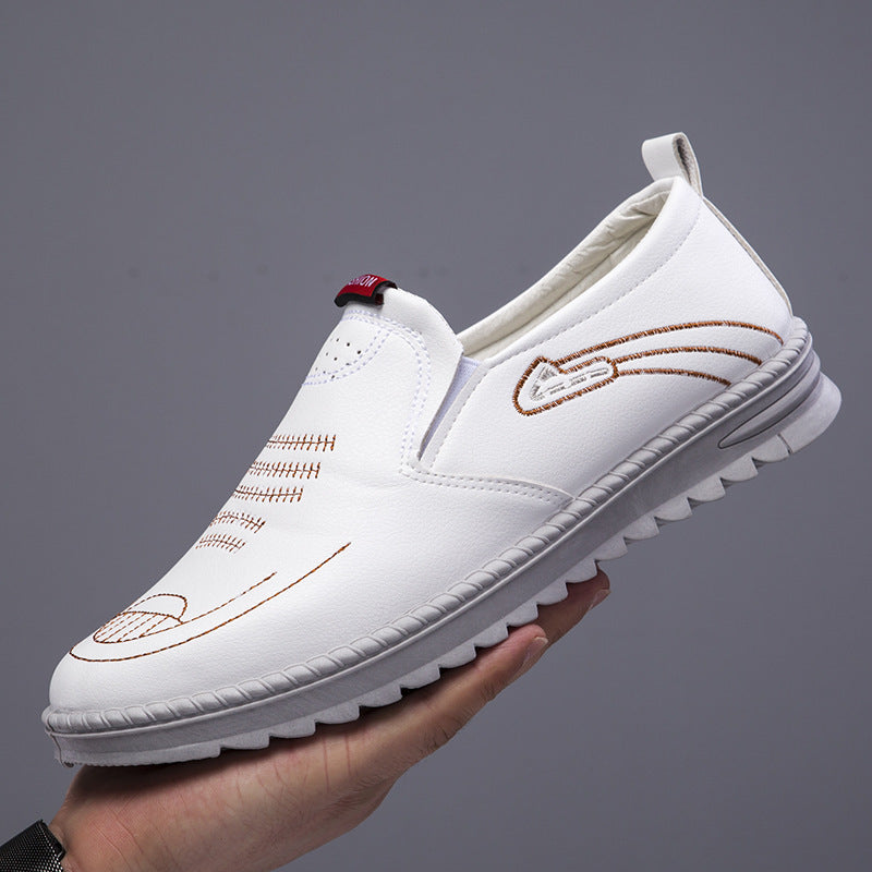 Herren Slip-On Freizeitschuhe aus Leder mit rutschfester Sohle