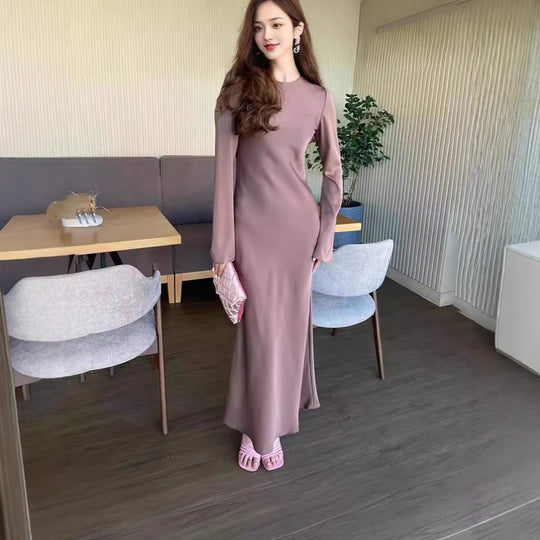 Damen Elegantes Maxikleid mit schmeichelndem Schnitt und ausgestellten Ärmeln R&B