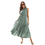 Damen Maxikleid mit asymmetrischem Träger und voluminösem Rock R&B