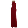 Damen Elegantes Maxikleid mit luxuriösem Kunstpelzkragen R&B