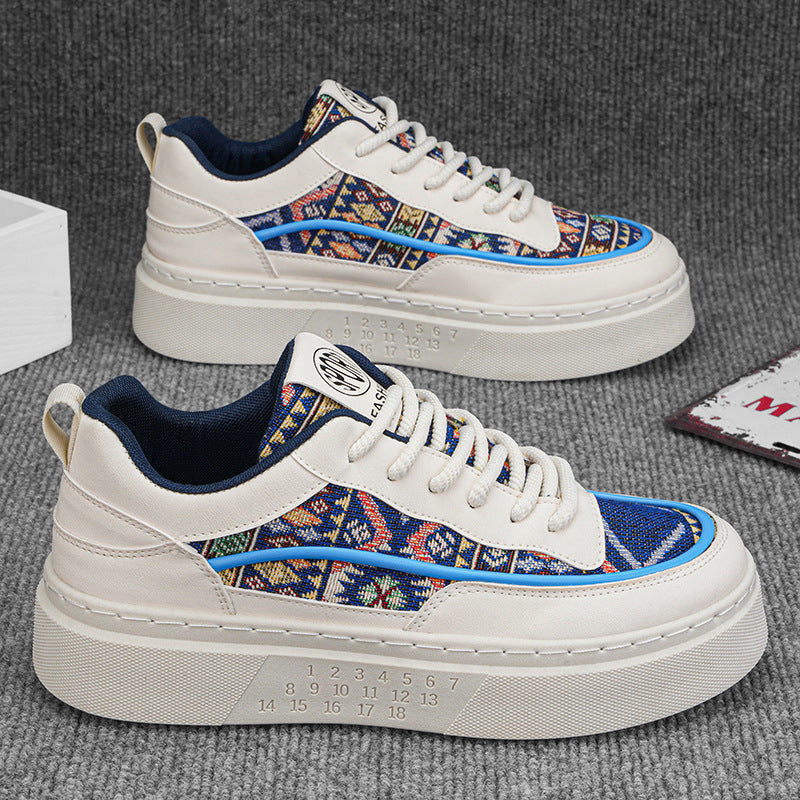 Damen Sneakers mit ikonischem Muster und keilförmiger Sohle R&B