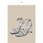 Damen High Heel Sandalen mit funkelnder Strassverzierung R&B