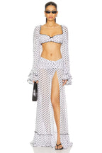 Damen sexy Transparenter Strandanzug mit Rüschen und Puffärmeln R&B