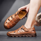 Damen Bequeme Lederfreizeitschuhe mit verstellbarem Klettverschluss R&B