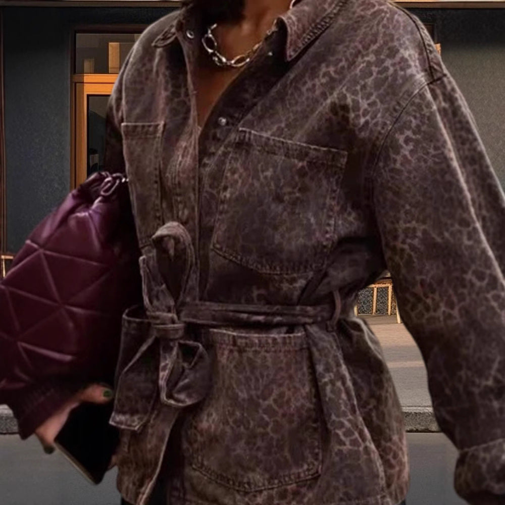 Damen Utility-Jacke mit Gürtel R&B