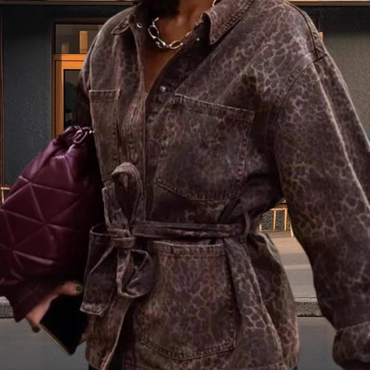 Damen Utility-Jacke mit Gürtel R&B